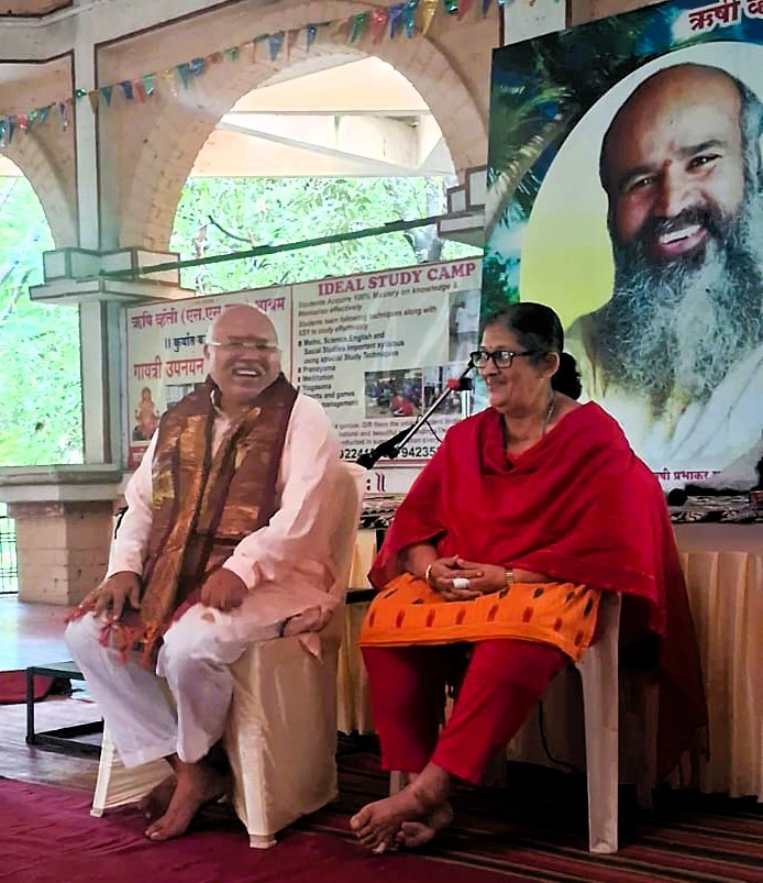 GuruMa Indrani and Sunilji seated at the camp